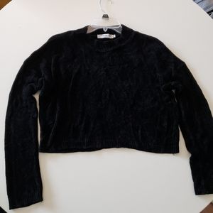 Black Mockneck Cropped Sweater